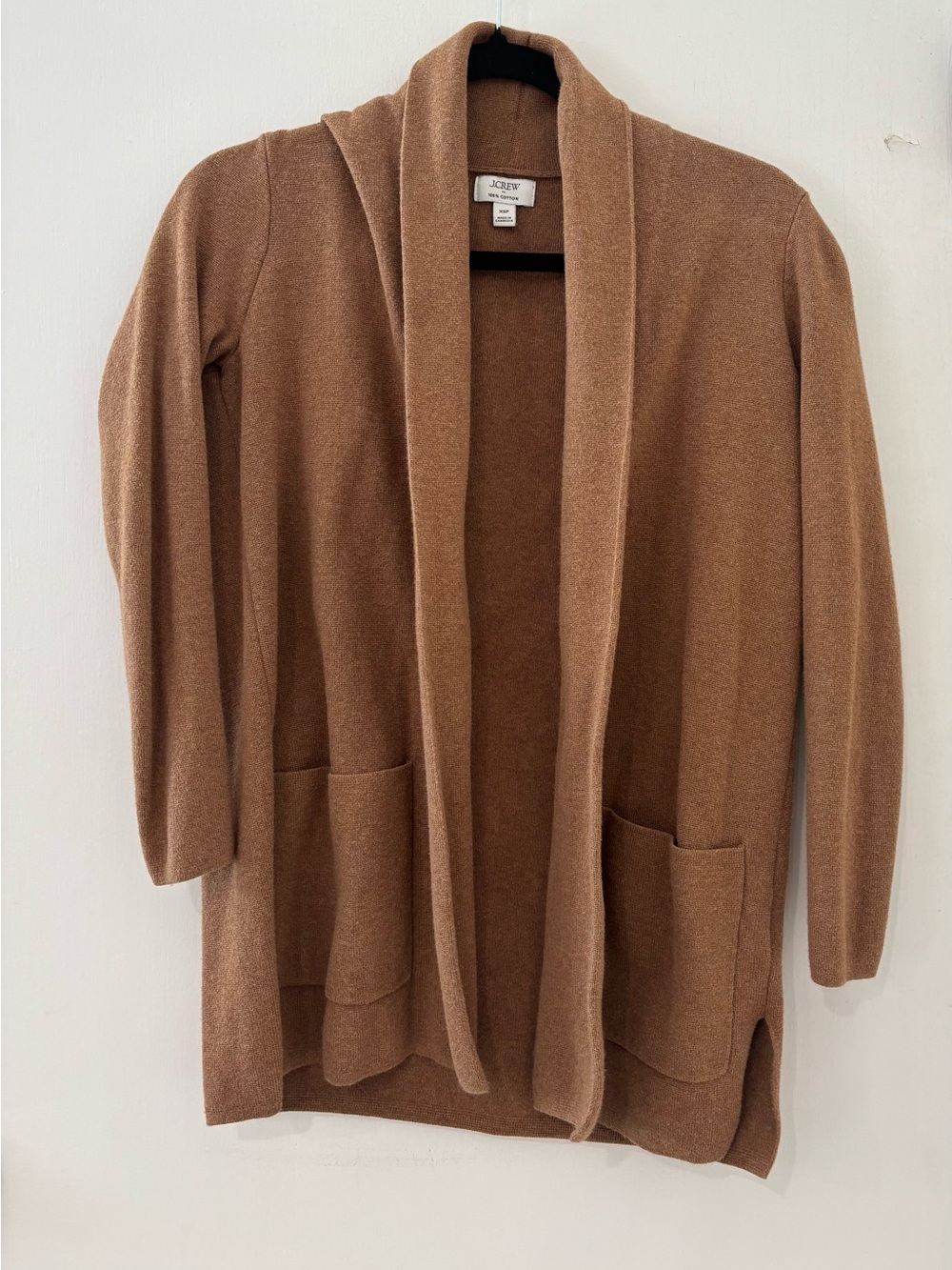 J.Crew Factory 100% Cotton Schoolboy Sweater Blazer Cardigan Camel Brown XSP